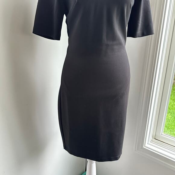 WHBM Aura Collection Black Sheath Sculpt Fitted Cocktail Career Dress Sz 2 - Picture 5 of 12